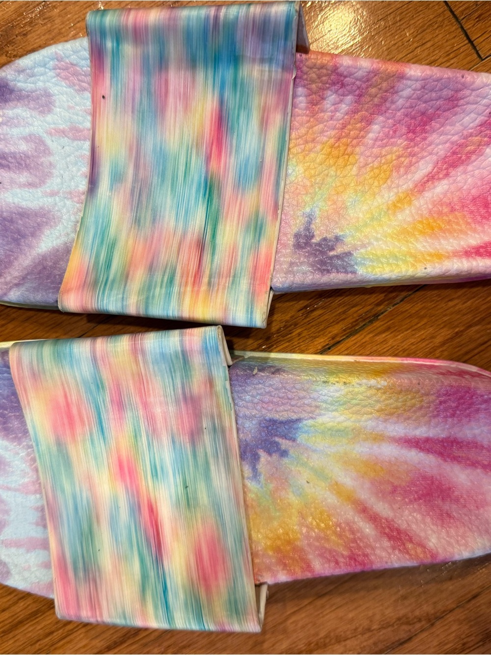 Kids Tie-Dye Slide Sandals - Rainbow Colors